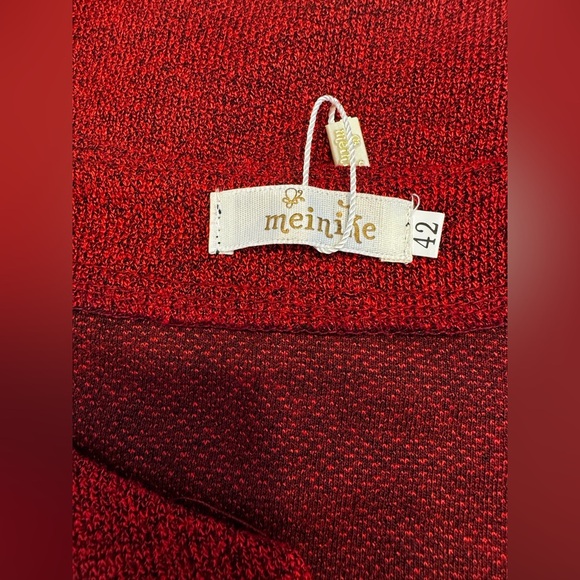 NWT Meinike Asian Made Red Plaid Layered Vintage Inspired Tunic Sweater Sz 42 XL - Picture 6 of 12